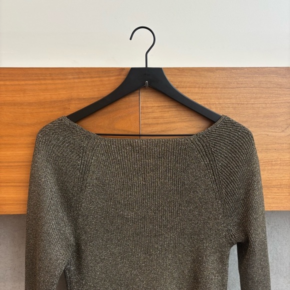 STAUD Cerro Long Sleeve Metallic Knit Sweater Top, Size L - Picture 10 of 12